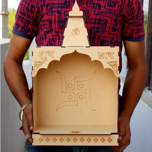 eSplanade DIY MDF Temple Puja Mandir Temple for Home Shop Office | Build Your Own Mandir | Pooja Articles