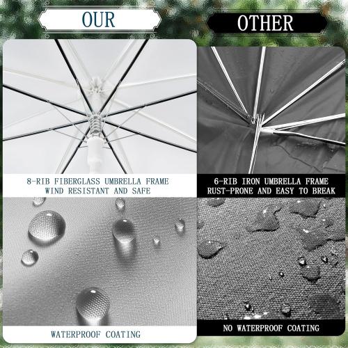 8 Pack Wedding Umbrella Bulk, Windproof Large Rain Umbrella, Strong Fiberglass Frame, Auto Open Wedding Umbrellas for Guests Bride Groom Photography Friend Gift