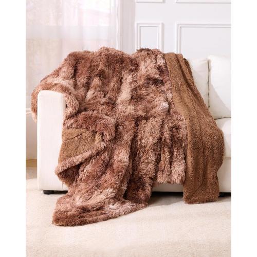 Super Soft Fluffy Fuzzy Faux Fur Sherpa Fleece Blanket Twin Size, Plush Thick Warm Blanket for Bed Couch, College Dorm Essentials Gifts for Girls Boys, Room Decor for Winter, 60 x 80