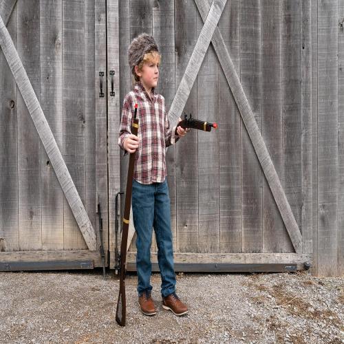 PARRIS CLASSIC QUALITY TOYS EST. 1936 Kentucky Rifle - Real Wood & Steel Single, Shot Cap Rifle, Solid One-Piece Wood Stock, Die-Cast Metal, Fires #917 Caps, Great Theatrical Prop, Pre-1898 Design