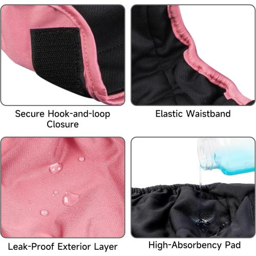 Paw Legend Washable Reusable Female Dog Period Diapers for Heat Doggie Puppy Diapers for Female Dogs (3 Pack,X-Large)