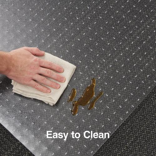 Staples Office Chair Mat, Clear Floor Mats with Lip, Flat-Pile Carpets, Extended Under-Desk Coverage, Smooth Glide