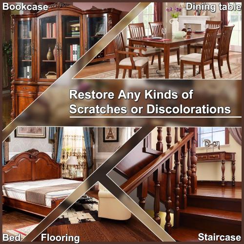 Wood Furniture Repair Kit, 12 Colors Wood Repair Kit, Wood Touch up Fillers, Repair Scratch, Cracks, Discoloration for Wooden Cabinet, Floor, Door, Table Surfaces Wood Filler Paint