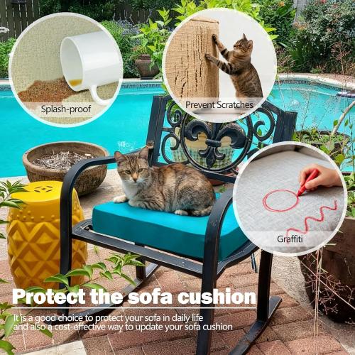 Sqodok Patio Cushion Covers, Waterproof Outdoor Cushion Covers Replacement, Patio Cushion Seat Slicovers for Sectional Sofa, Chair, Outdoor Wicker Patio Sofa