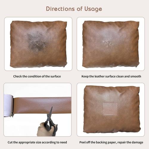 KING MOUNTAIN Leather Repair Patch,4 x 63 Inches self Adhesive Leather Repair Tape for Damaged Leather Furniture, Sofa Seating,Car Seats, Leather Goods（Fine Grained Dark Brown）