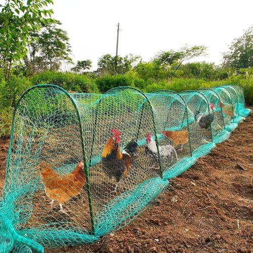 UNIFAMILY Flexible Chicken Tunnels 354 ×31 Inch, Chicken Coop Run, Chicken Tunnel for Yard Outside, Easy Installation Chicken Tunnel Runs Suitable for Chickens, Duck, Rabbit, green