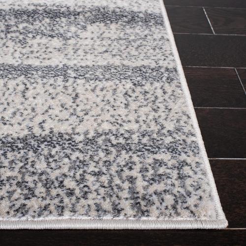 SAFAVIEH Area Rug - Carnegie Collection - Large - Ivory & Grey, Modern Stripe Design, Non-Shedding & Easy Cleaning, Ideal for Living Room, Bedroom, Office, Dining Space (CNG612F)