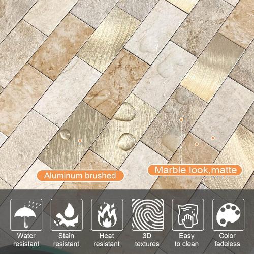 Color Grey VAOVI Peel and Stick Backsplash Tile for Kitchen Subway Self Adhesive Bathroom Wall Stickers