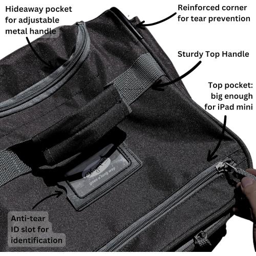 Black 22Inch Olympia U.S.A. 22 inch Carry On 8 Pockets Wheeled Rolling Duffel Bag Water Resistant Luggage Lightweight Travel Suitcase with Retractable Handle