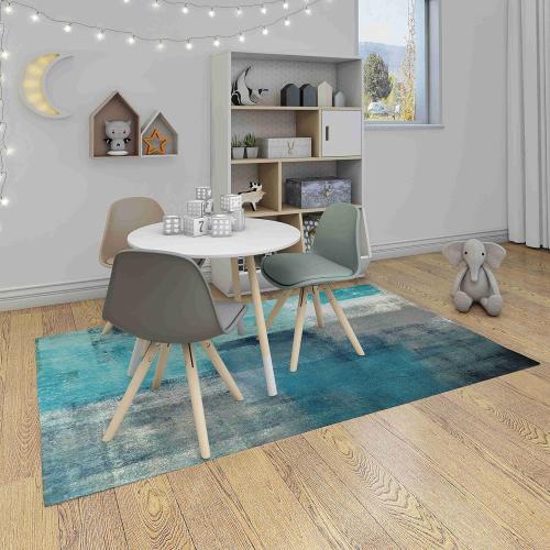 LOKMU Non-Slip Area Rugs Turquoise and Grey Abstract Art Home Decor Rugs Carpet for Classroom Living Room Bedroom Dining Room '