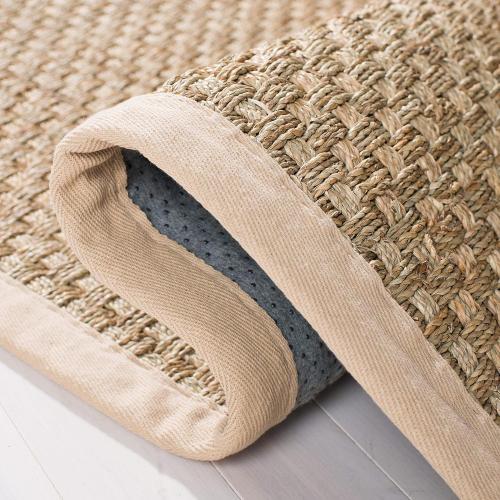 Area Rug  Natural Fiber Collection - Natural & Beige, Seagrass, Basketweave Pattern with Border