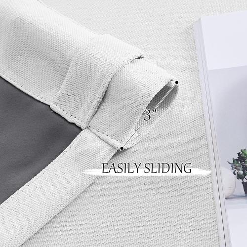 StangH Blackout Curtains 108 inches Long for Living Room, Two-Layer Faux Linen Thermal Insulated Curtains, Back Tab Thick Noise Reducing Drapes for Bedroom, Oyster White, W50xL108, 1 Panel