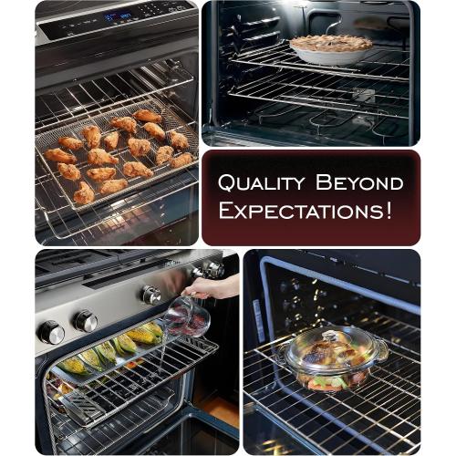 New Upgraded W10256908（24 x 15-3/4 Inches）Oven Rack Replacement for Whirlpool Range Stove Oven Parts, Replaces W10138079, 3195710, W10179196, 304 Stainless Steel, 2Pcs