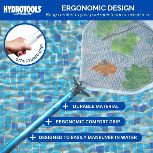 SWIMLINE HYDROTOOLS 8351 2-Piece Telescopic Pole 6 To 12 Feet Adjustable Telepole For Swimming Pool Cleaning Skimmer Nets Vacuum Heads & Brushes Step-Up Anodized Aluminum W/ Strong Grip & Lock