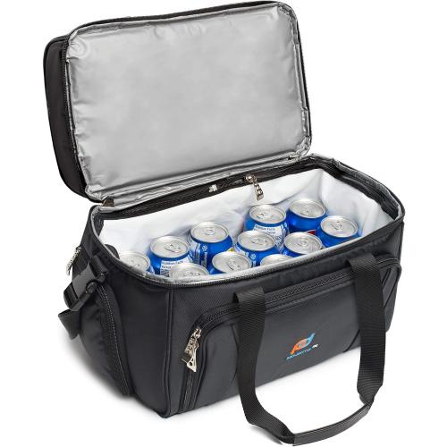 MOJECTO Large Cooler Bag. Two Insulated Compartment, Heavy Duty Fabric, Thick Insulation, 2 Heat Sealed Soft Peva Liner, Many Pockets, Strong Double Zipper, Padded Straps. for Men Women