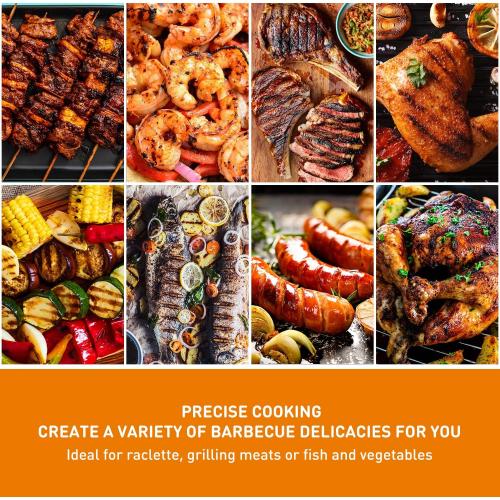 Electric BBQ Grill Techwood 15-Serving Outdoor Electric Grill for Party, Patio & Backyard, Double Layer Design, Portable Removable Stand Grill, 1600W (Countertop Black BBQ Grill)