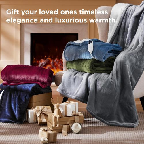 Bedsure Electric Blanket Full Size - Soft Flannel Heated Blanket, Fast Heating with 10 Time Settings & 6 Heat Settings, Warm Gift for Grandma (72x84 inches, Cream)