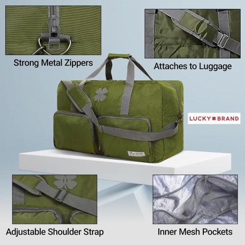 Lucky Travel Duffel Bags 85L, Gym Bag, Travel Bag & Large Duffle Bag for Men, Foldable Overnight Weekender Bags for Women & Men with Adjustable Shoulder Strap, Loden Green