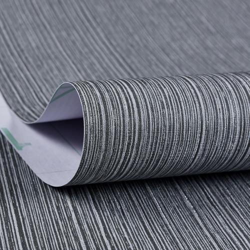 Haimin Grasscloth Wallpaper Textured 24in X 393in Fabric Contact Paper Gray Wall Paper Textured Linen Wallpaper Peel and Stick Self-Adhesive Thick Vinyl Embossed Film Wallpaper (Gray)