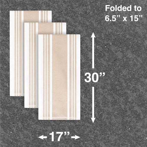 All-Clad Dual-Purpose Kitchen Towels: Highly Absorbent - 100% Cotton, 17x30 Dish Towels for Cleaning & Drying Dishes & Glassware, 6-Pack, Cappuccino