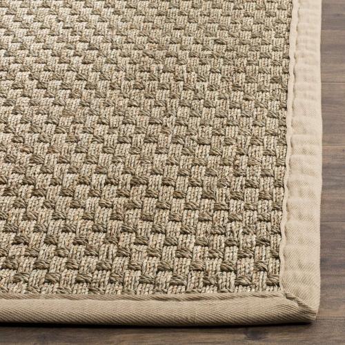 Area Rug  Natural Fiber Collection - Natural & Beige, Seagrass, Basketweave Pattern with Border