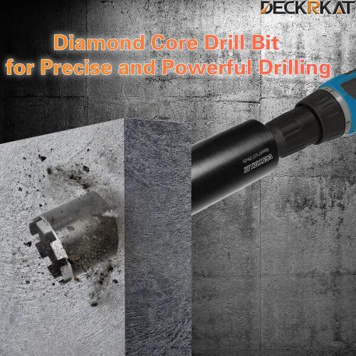 4 Diamond Core Drill Bit with 17-3/4 Total Length, 1-1/4-7 Thread, Laser-Welded Segments for High-Performance Drilling Cured Concrete, Brick, Stone, Masonry Walls and Floors