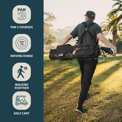 Sunday Golf El Camino Bag - Lightweight Golf Stand Bag with Strap | 3.9 pounds, Easy to Carry, For Driving Range, Par 3 and Standard Courses