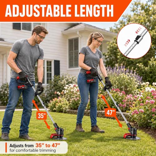 ‼️missing pieces‼️Cordless Weed Wacker, 21V Stringless Grass Trimmer & Edger | Weed Eater, 2×4.0Ah Batteries & Charger, 4 Versatile Blades, 3.9Lbs, 120min Runtime, Adjustable, For Grass/Brush/Edging