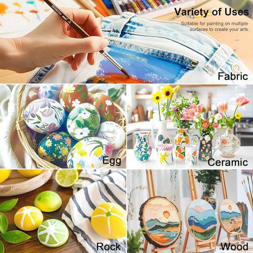 PHOENIX Acrylic Paint Set, 18x12ml Tubes, Non-toxic Craft Paints for Canvas, Paper, Wood, Ceramic, Acrylic Painting Supplies for Adults, Beginners