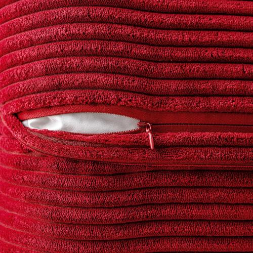 MIULEE Decorative Throw Pillow Covers for Couch Bed Livingroom 18x18 Inch Set of 2 Red Boho Accent Throw Pllows Broadside Striped Patchwork Soft Corduroy Pillowcases