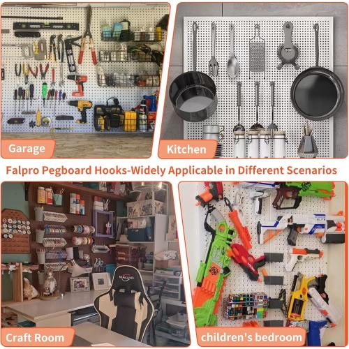 240PCS Pegboard Hooks Assortment, Pegboard Organizer Kit with Bins, Cups, 1/8 and 1/4 inch Hooks for Hanging Tools, Garage Wall Organization