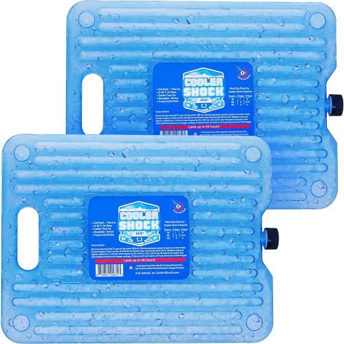 Cooler Shock Ice Packs - Reusable, Premium, Large Pack and Lunch Set for Long Term Use - Cools Faster Than Ice - Cooler Accessories