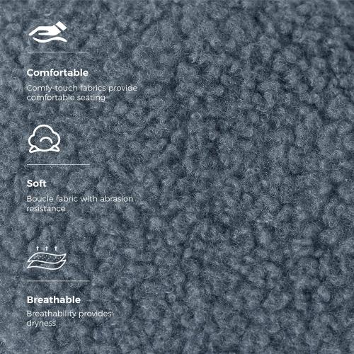 MAXYOYO Bean Bag Chair, Tufted Bean Bag Sofa with Boucle Fabric, Comfy Lazy Chair with Filler, Living Room Sofa for Adults Teens, Accent Couch for Bedroom Dorm, Dusty Blue