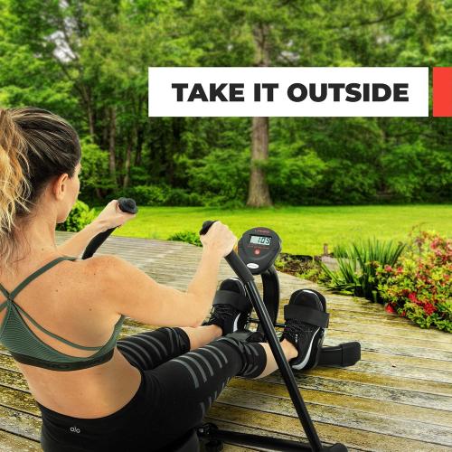 Lanos Hydraulic Rowing Machine | Adjustable Resistance | Rowing Machines for Home Use | LCD Monitor | Compact for Home Workout | Tone Muscle Improve Heart Health