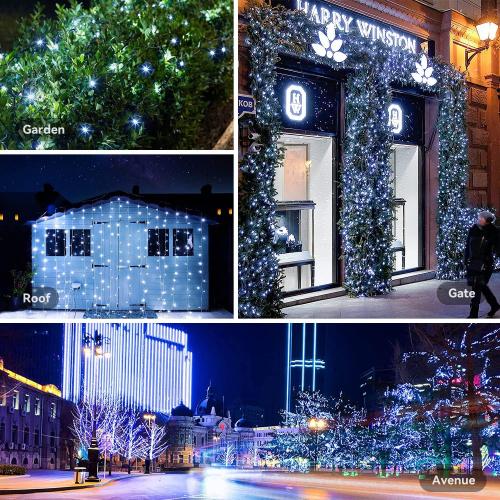 ITICdecor 33ft 100 LED Christmas String Lights, Waterproof Fairy Starry String Lights Battery Operated, 8 Modes Decorative Lights for Indoor Outdoor Xmas Tree Party Garden (White)