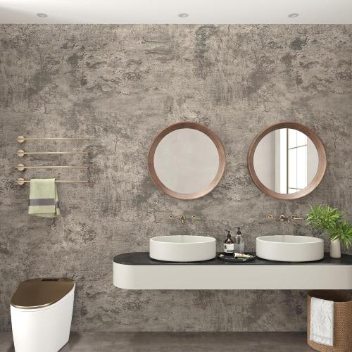 48x354inch Extra Wide Grey Concrete Peel Stick Wallpaper 3D Cement Look Contact Paper Matte Thicken Adhesive Waterproof Vinyl Wall Sticker for Apartment Office Retro Industrial Style Earthy Grey