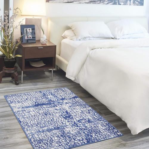 Nourison Home Whimsicle Abstract Ivory Navy 3' x 5' Area Rug, Easy Cleaning, Non Shedding, Bed Room, Living Room, Dining Room, Kitchen (3x5)