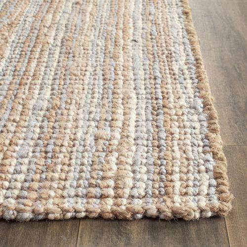 SAFAVIEH Area Rug 2x3 - Natural Fiber Collection - Grey & Natural Brown, Handmade Jute, Farmhouse Style, Chunky Textured Thick Pile (NF447K)