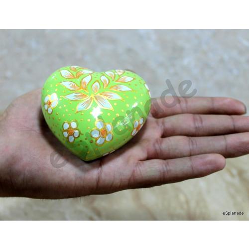 Set of 2 Size 3 Color Blue and green eSplanade Mini Heart-Shaped Cremation Urn Keepsakes Memorial Jar Pot Container - Set of 2 | Small Urns for Funeral Ashes Burial | Multi Printed Metal Keepsakes | Blue and Green - 3 Inches