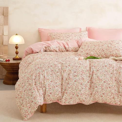 Size twin XL Wake In Cloud - Floral Duvet Cover Set, Cute Vintage Flower Cottagecore Aesthetic for Women Teen Girls, Soft Lightweight Bedding, 3-Piece, Cream Pink, Twin/Twin XL Size