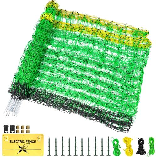 Electric Fence Netting, 49.6 H x 164' L, Portable Livestock Nets Mesh for Hog, Dogs, Deer, Goats, Larger Animals Electric Fencing for Backyards, Homesteaders, Farms, Ranches, Gardens