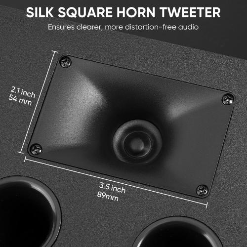 Saiyin Center Channel Speaker,Dual 4-Inch Woofers and Silk Tweeter, Crystal-Clear for Home Theater Dialogue,Passive, Wall Mountable, Single