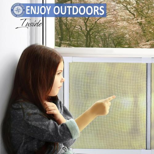 Expandable Window Screens for House Windows 20 H x 28-53 W inches - 2 Pack Large Adjustable Window Screens, Ideal Replacement Window Screens