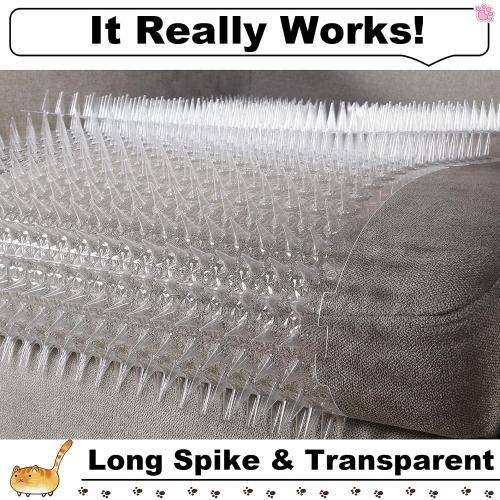 Nuanchu 12 Pieces Cat Deterrent Mat Cat Repellent Mat with Spikes Keep Dogs Off Counter Anti Pet for Outdoor Indoor Plants Garden Sofa Window(16 x 13 Inches,Clear)
