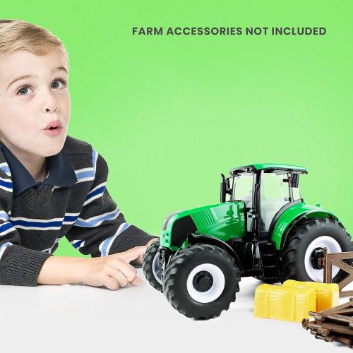 Boley Jumbo Green Tractor - Light & Sound Farm Toy for Boys & Girls Ages 3 , Realistic Farm Playset with Soft Tires, Large Wheels