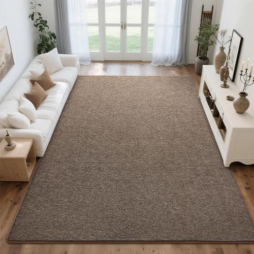 Tepook Soft Rugs for Living Room Bedroom, 7x10 Brown Modern Washable Non-Slip Area Rug, Indoor Memory Foam Carpets for Boys Girls Room Home Decor