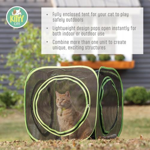 Black and Green Kitty City Large Outdoor Play Cube