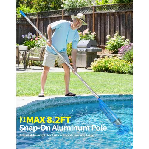 KimPump Cordless Pool Vacuum Cleaner, Suitable for Ultra-fine Impurity Filtration, 20.5 GPM Handheld Pool Vacuum for Above Ground & Inground Pools, Spa Vacuum for Hot Tub-Lightblue