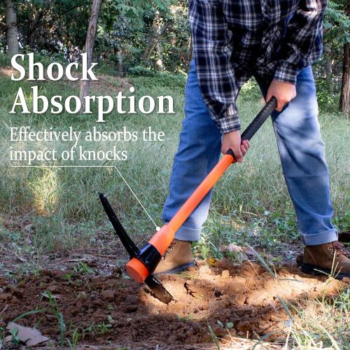 Pick Axe for Digging, Heavy Duty Pickaxe with Shock Absorbing Handle, 36 Inches ( handle is missing)