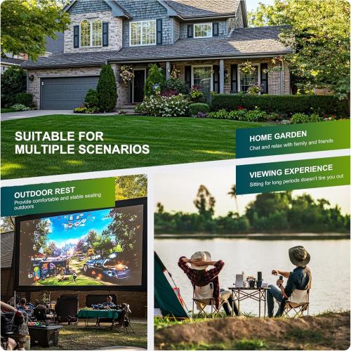 ALPHA CAMP Oversized Folding Camping Chairs High Backrest Heavy Duty Lawn Chairs for Adults Support 500 LBS Portable Camp Chairs with Cup Holders Large Side Pocket Outdoor Chair 2 Pack